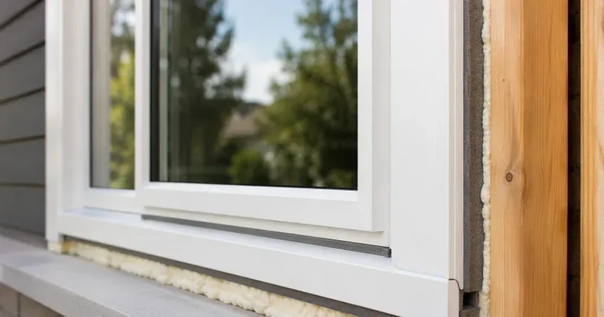 technician installing fiberglass window frame in Orono home